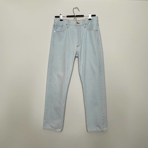GOLDSIGN The Benefit High Rise Straight Leg Jeans Light Wash 29 - Picture 2 of 13